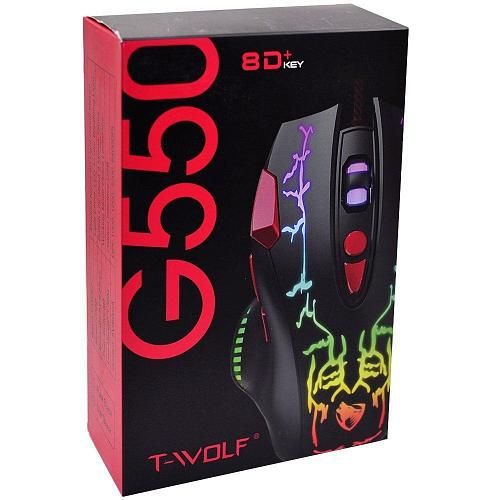 Мышь проводная игровая T-WOLF G550 черный 