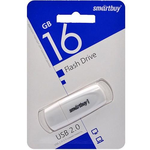 16GB USB 2.0 Flash Drive SmartBuy Scout белый (SB016GB2SCW)