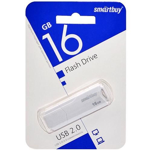 16GB USB 2.0 Flash Drive SmartBuy Clue белый (SB16GBCLU-W)