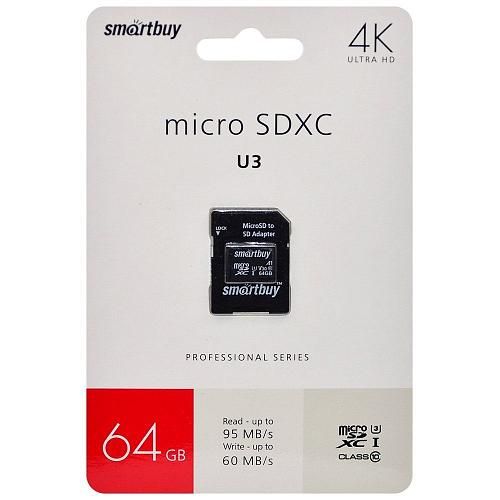 64GB SmartBuy MicroSDXC Pro UHS-I U3 class 10