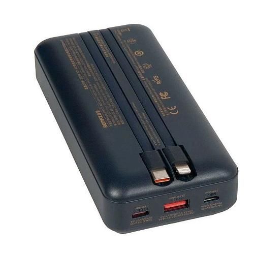 Аккумулятор внешний 20000mA REMAX RPP-513 (USB вых 3,0A/Micro USB, Type-C, Lightning, QC 22.5W, PD 20W) синий