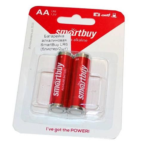 Батарейка AA LR6 алкалиновая SmartBuy (блистер/2шт)