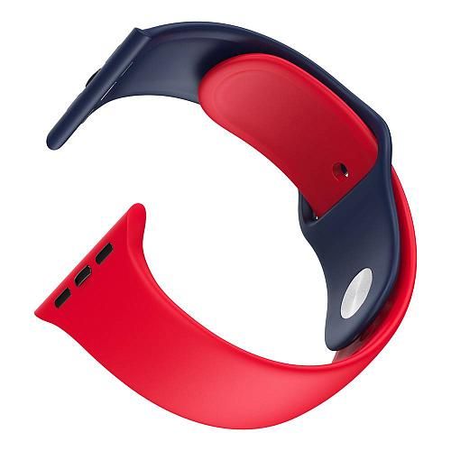 Ремешок совместим с Apple Watch (38/40/41 мм) DOTFES S03 красно-синий