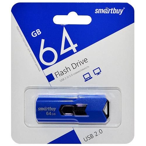 64GB USB 2.0 Flash Drive SmartBuy Stream синий (SB64GBST-B)