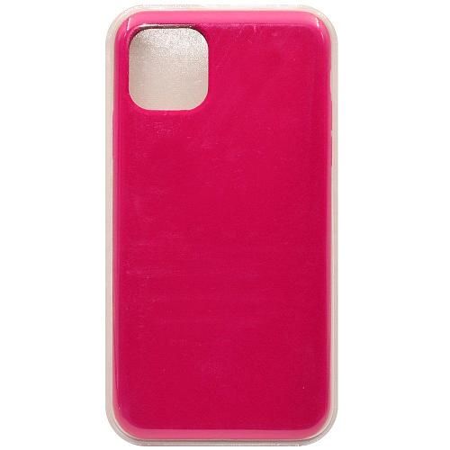 Чехол - накладка совместим с iPhone 11 (6.1") "Soft Touch" ярко-розовый 65 /с логотипом/