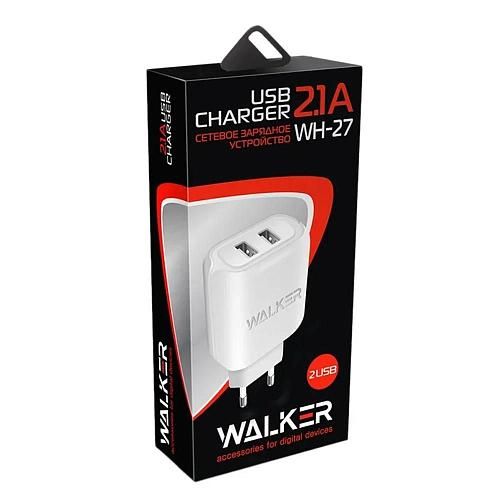 СЗУ USB 2,1A (2USB) WALKER WH-27 белый