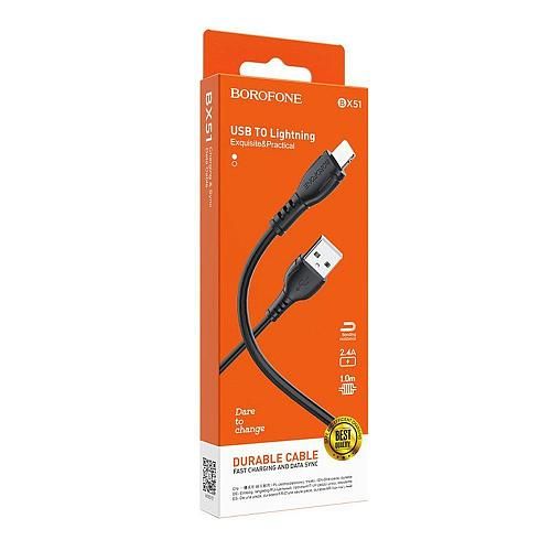 Кабель USB - Lightning 8-pin BOROFONE BX51 черный (1м)