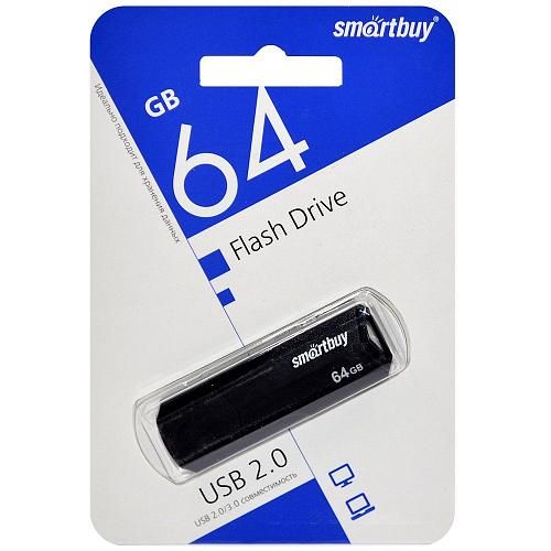 64GB USB 2.0 Flash Drive SmartBuy Clue черный (SB64GBCLU-K)