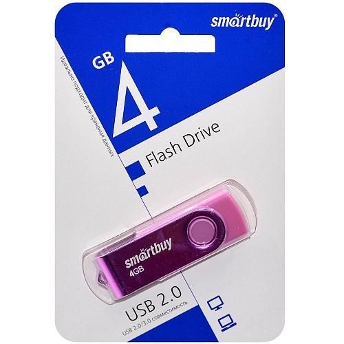4GB USB 2.0 Flash Drive SmartBuy Twist розовый (SB004GB2TWP)