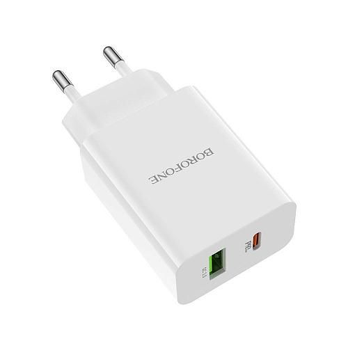 СЗУ USB-C 3,0A (USB, TYPE-C, QC 3.0, PD, 20W) BOROFONE BA56A белый