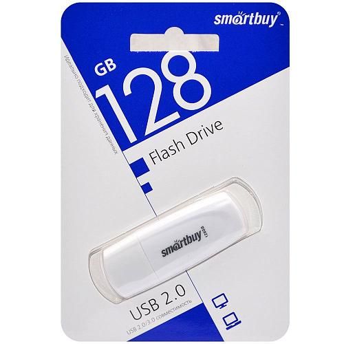 128GB USB 2.0 Flash Drive SmartBuy Scout белый (SB128GB2SCW)