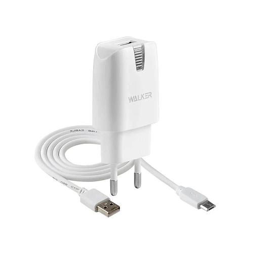 СЗУ+кабель (microUSB) [USB(1), 1A, 5W] WALKER WH-11 бел.