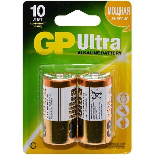 Батарейка LR14 алкалиновая GP Ultra (блистер/2шт)