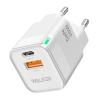 СЗУ  USB(1), USB-C(1), 3A, 20W, QC3.0, PD, GaN  WALKER WH-42 белый