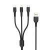 Кабель USB универсальный DENMEN D05E Lightning 8-pin + micro USB + TYPE-C черный (1м)