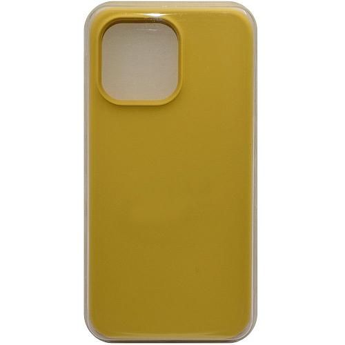 Чехол - накладка совместим с iPhone 14 Pro Max "Soft Touch" горчичный 4 /с логотипом/