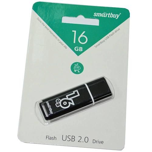 16GB USB 2.0 Flash Drive SmartBuy Glossy черный (SB16GBGS-K)