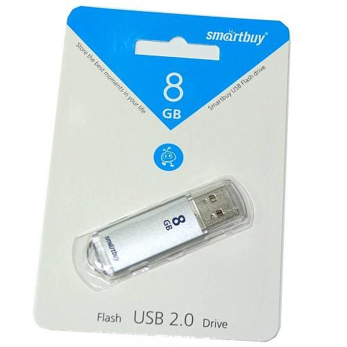 8GB USB 2.0 Flash Drive SmartBuy V-Cut серебро (SB8GBVC-S)