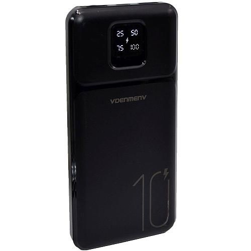 Аккумулятор внешний 10000mA DENMEN DP38 (2 USB выхода 2,1A) черный
