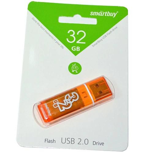 32GB USB 2.0 Flash Drive SmartBuy Glossy оранжевый (SB32GBGS-Or)
