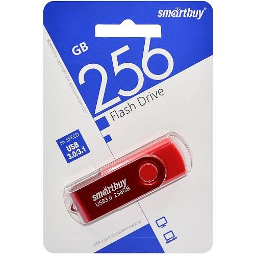 256GB USB 3.0 Flash Drive SmartBuy Twist красный (SB256GB3TWR)