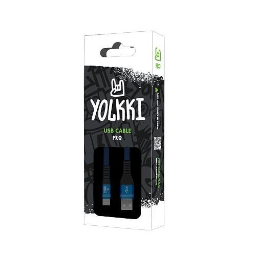 Кабель USB - TYPE-C YOLKKI Pro 06 синий (1м) /max 2,1A/