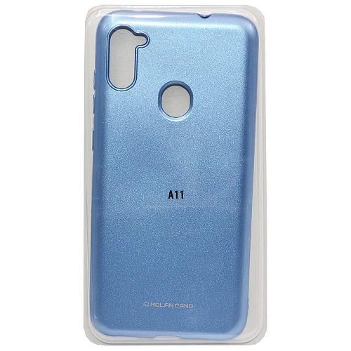 Чехол - накладка совместим с Samsung SM-A115F/SM-M115F/Galaxy A11/M11 MOLAN CANO Jelly Shine силикон голубой
