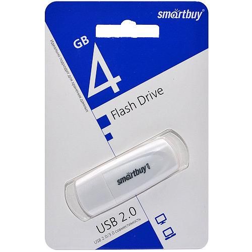 4GB USB 2.0 Flash Drive SmartBuy Scout белый (SB004GB2SCW)