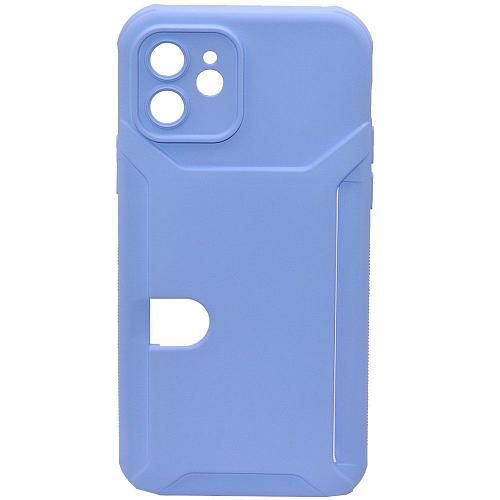 Чехол - накладка совместим с iPhone 12 (6.1") "Cardholder" Вид 2 силикон голубой