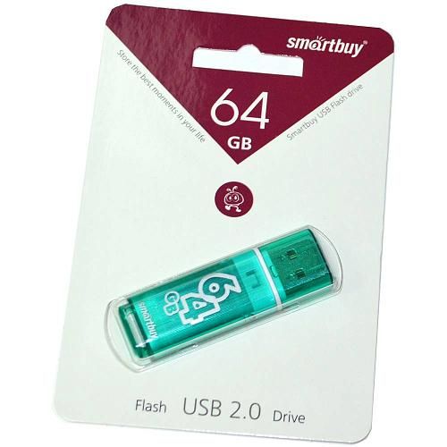 64GB USB 2.0 Flash Drive SmartBuy Glossy зеленый (SB64GBGS-G)