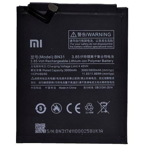 Аккумулятор совместим с Xiaomi BN31 (Mi5X/MiA1/Redmi Note 5A) High Quality/ES