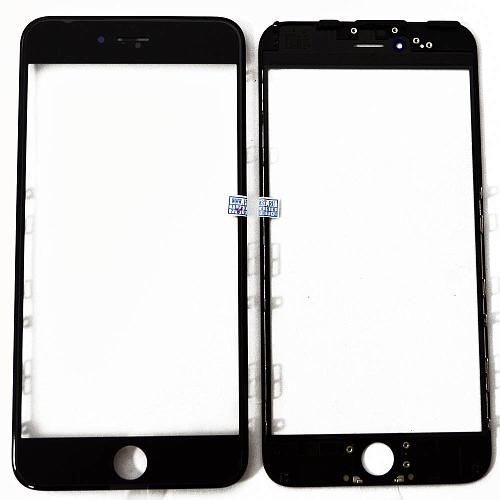 Стекло совместим с iPhone 6 Plus + OCA + рамка черный (олеофобное покрытие) 