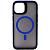 Чехол - накладка совместим с iPhone 15 (6.1") "Mystery" с Magsafe пластик+силикон синий