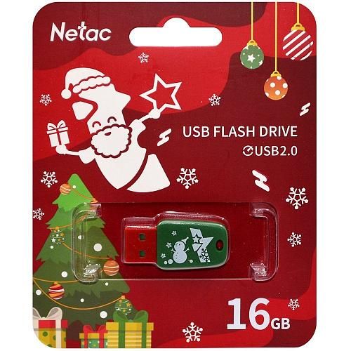 16GB USB 2.0 Flash Drive NETAC U197 X-mas mini Новый год (NT03U197N-016G-20RG)