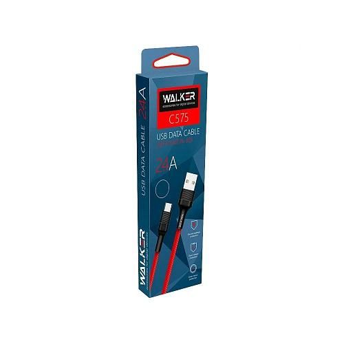 Кабель USB - TYPE-C WALKER C575 красный (1м)