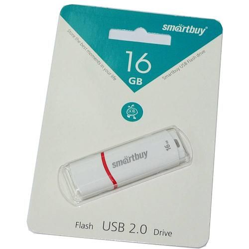 16GB USB 2.0 Flash Drive SmartBuy Crown белый (SB16GBCRW-W)