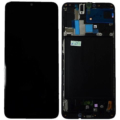 Дисплей совместим с Samsung SM-A705F/Galaxy A70 (2019) + тачскрин в рамке черный Oриг 100% Service Pack 