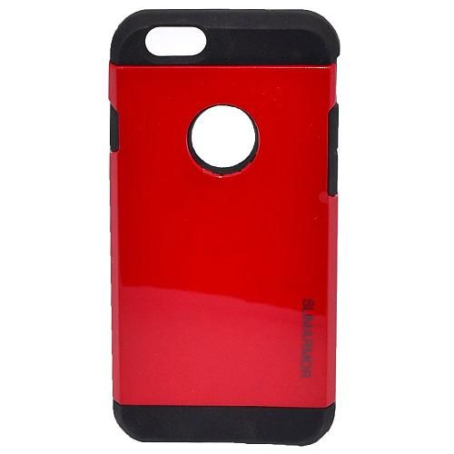 Чехол - накладка совместим с iPhone 6/6S ARMOR SLIM "С вырезом под логотип" пластик красный