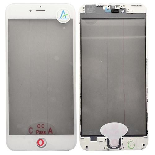 Стекло совместим с iPhone 6 + OCA + поляризатор + рамка белый (олеофобное покрытие) orig Factory