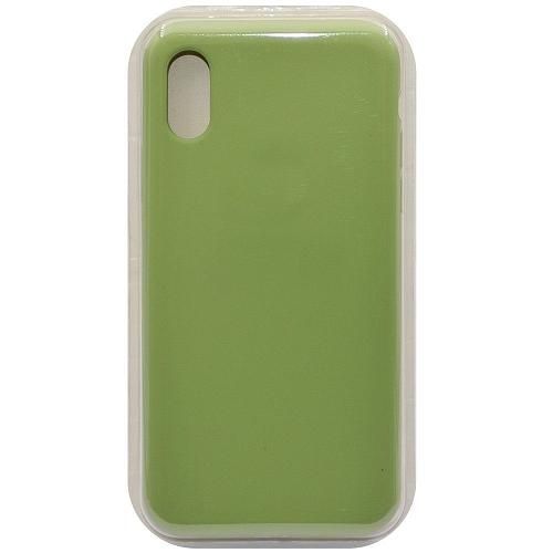 Чехол - накладка совместим с iPhone X/Xs "Soft Touch" пыльно-зеленый 1 /с логотипом/
