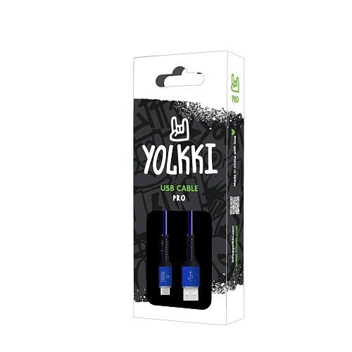 Кабель USB - TYPE-C YOLKKI Pro 02 синий (1м) /max 2,1A/