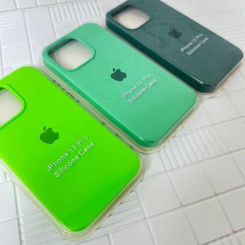 Чехол - накладка совместим с iPhone 13 (6.1") "Soft Touch" сине-зеленый 60 /с логотипом/