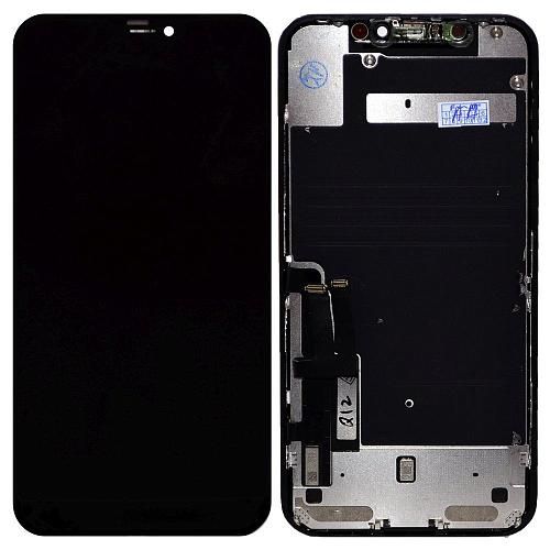 Дисплей совместим с iPhone 11 + тачскрин + рамка черный orig Used LG AA