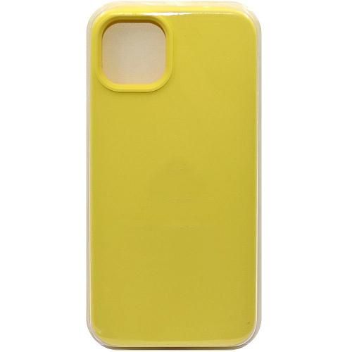 Чехол - накладка совместим с iPhone 15 Plus "Soft Touch" лимонный 41 /с логотипом/