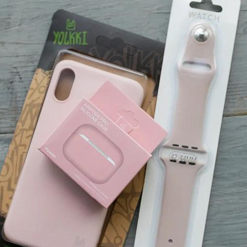 Чехол - накладка совместим с iPhone 11 Pro (5.8") YOLKKI Rivoli силикон светло-розовый