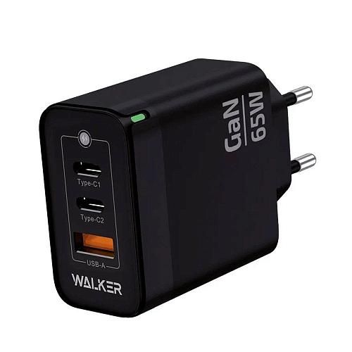 СЗУ USB-С 3,25А (USB, TYPE-C, QC 3.0, PD, GaN, 65W) WALKER WH-45 черный