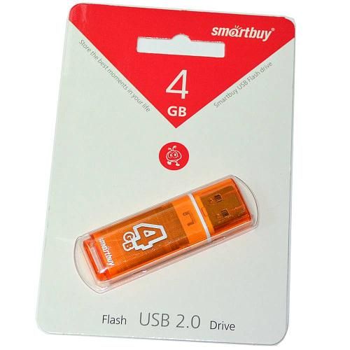 4GB USB 2.0 Flash Drive SmartBuy Glossy оранжевый (SB4GBGS-Or)