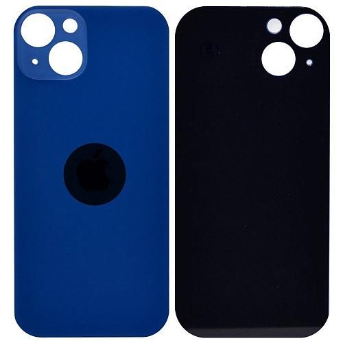 Стекло задней крышки совместим с iPhone 13 mini синий /увеличенный вырез камеры/ 