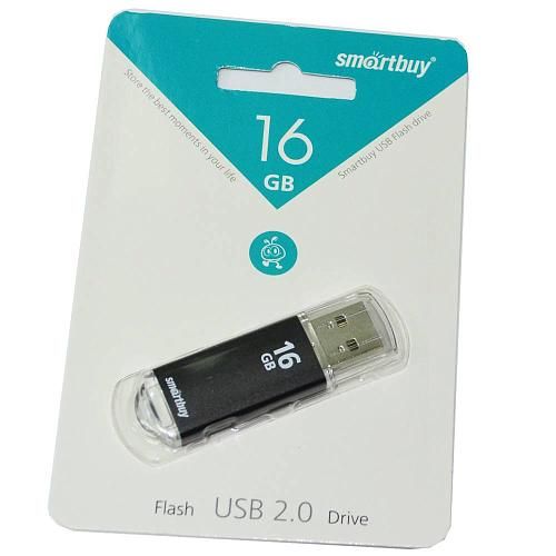 16GB USB 2.0 Flash Drive SmartBuy V-Cut черный (SB16GBVC-K)