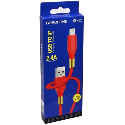 Кабель USB - Lightning 8-pin BOROFONE BX92 красный (1м)
